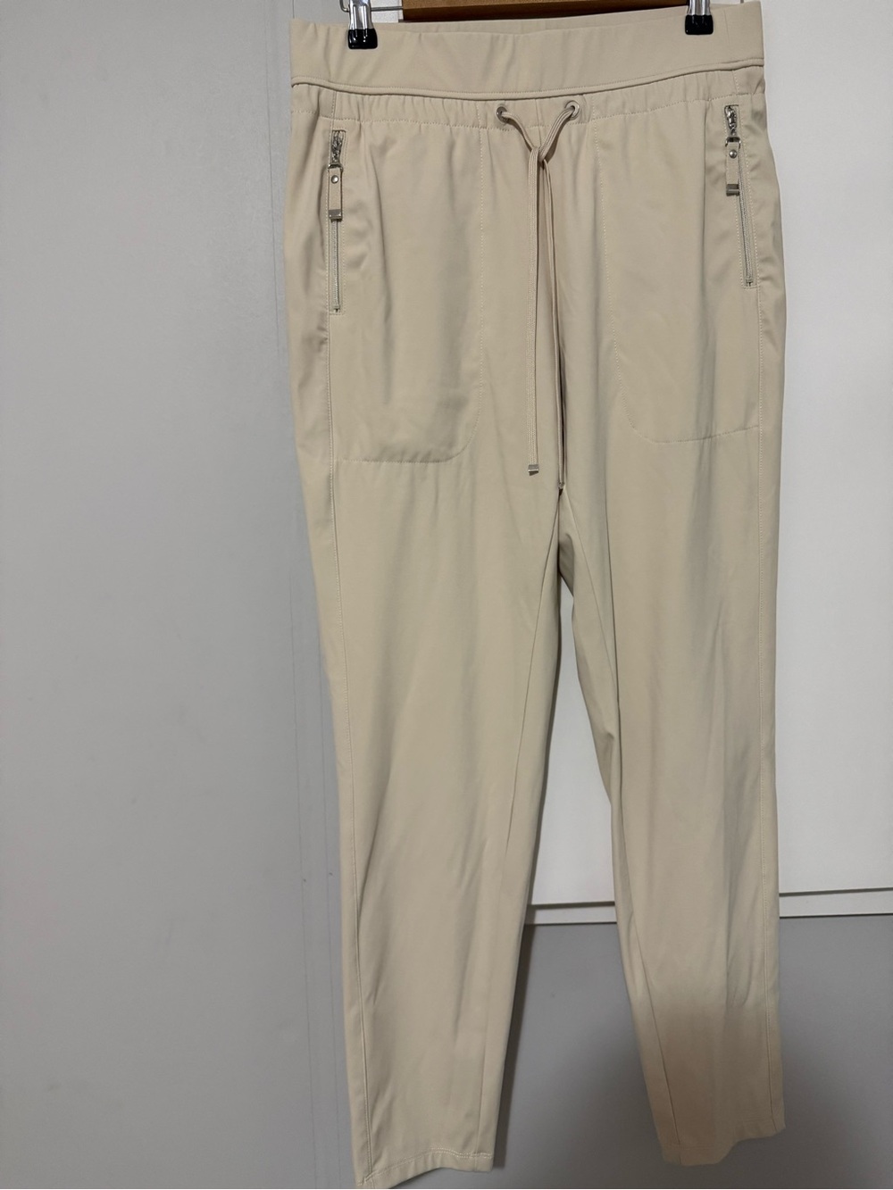 Olsen Everyday Straight-Leg Drawstring Pants in Cream Quiet Luxury Minimalist
